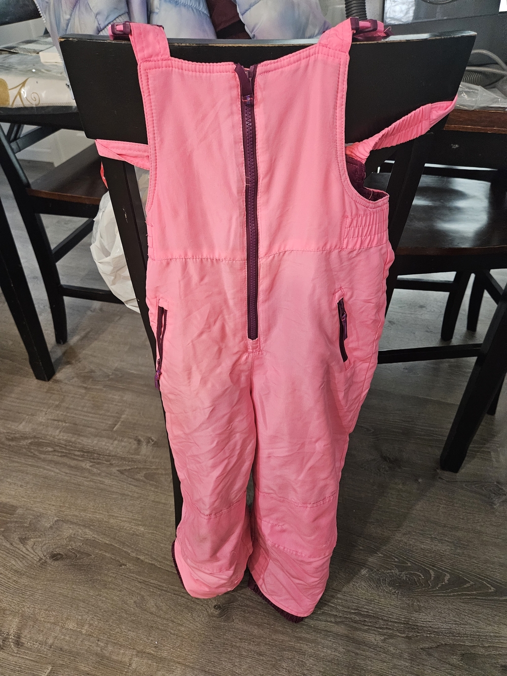 Champion Pink Kids One-Piece Snow Bib with Front Zip